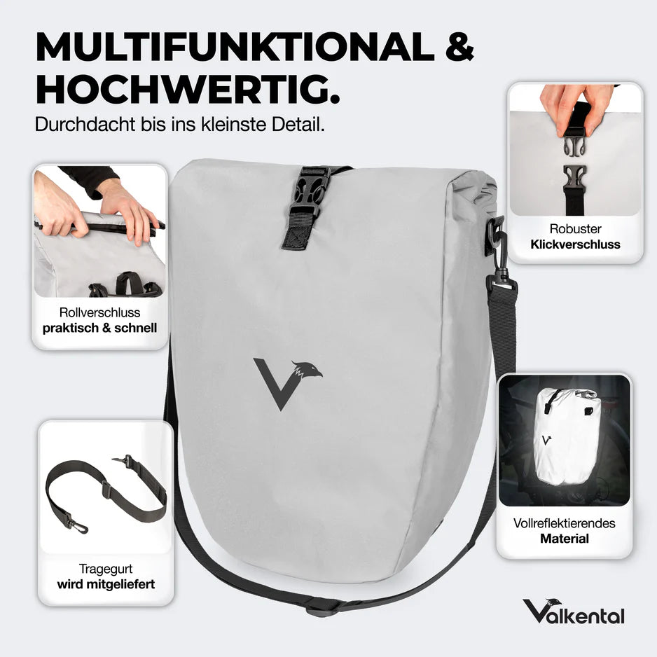 Valkental Bike Bag 28l Reflective - Premium Bikeshop