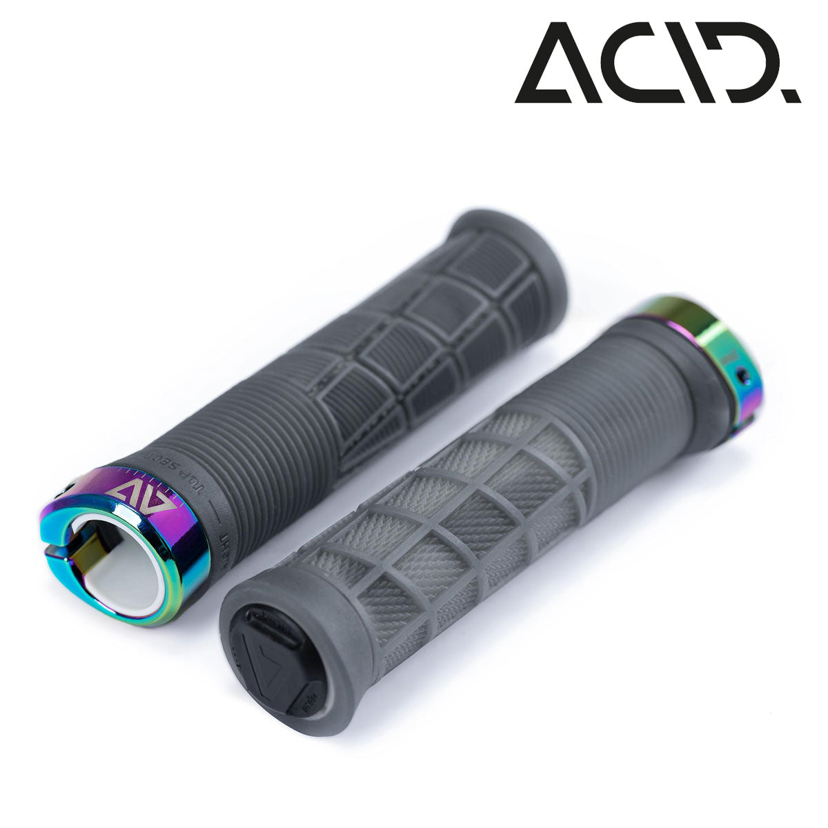 acid fahrradgriffe ACID Griffe DISRUPT translucent grey´n´oil slick 32mm