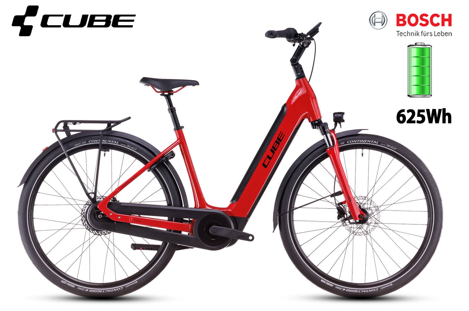e bike 625 wh cube Cube Supreme Hybrid Comfort Pro 625 firered´n´black