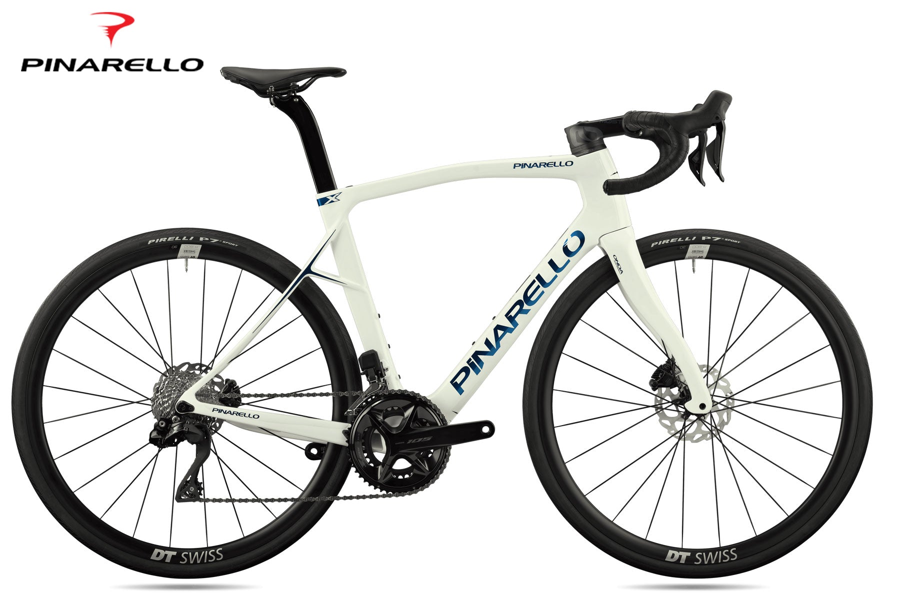 Pinarello X5 Disc Shimano 105 DI2 XOLO Chrystal white MOST Ultrafast 45 DB