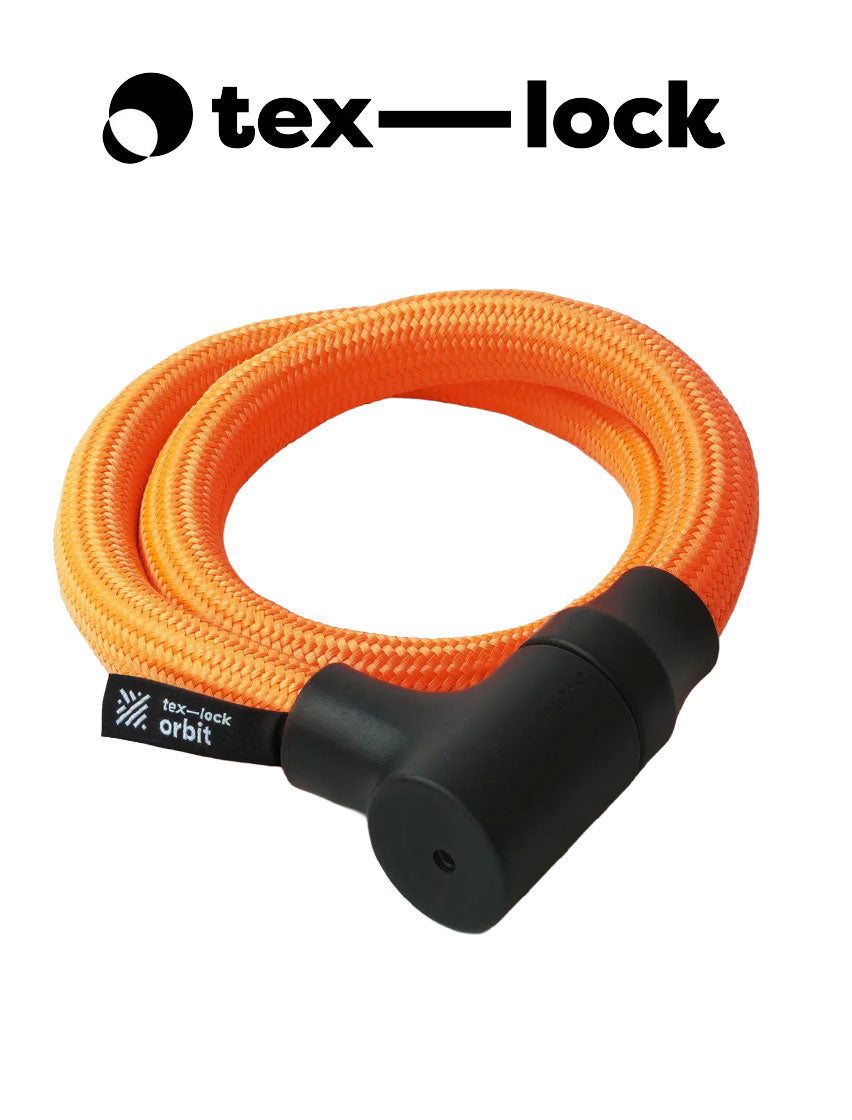 Tex-Lock Orbit Textil-Fahrradschloss 100 cm acid orange - Premium Bikeshop
