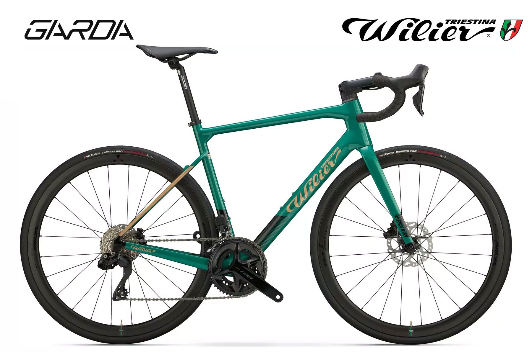 Wilier Garda Shimano 105 DI2 Green, Gold - Glossy Mod.2025 - Premium Bikeshop