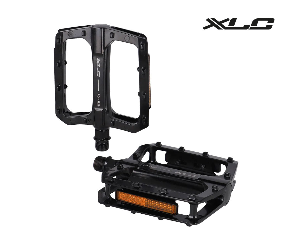 mtb pedal reflektor XLC Flat Pedal PD-M29 schwarz mit Reflektor