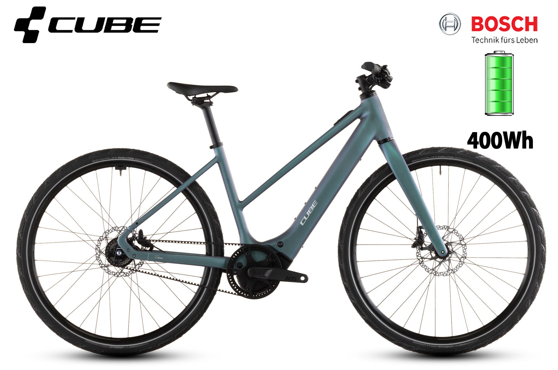 Cube Editor Hybrid SLT 400X smaragdgrey´n´prism - Premium Bikeshop
