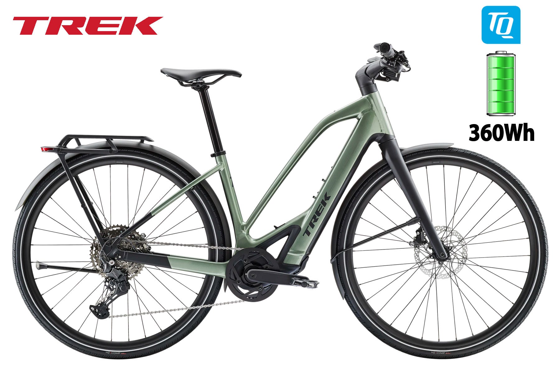 Trek FX+ 7 Midstep Alpine Lichen Green Gloss - Premium Bikeshop