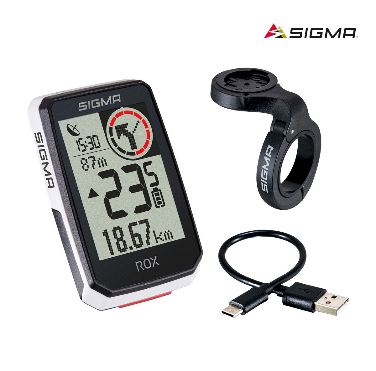 SIGMA ROX 2.0 GPS Top Mount Set Fahrradcomputer white - Premium Bikeshop