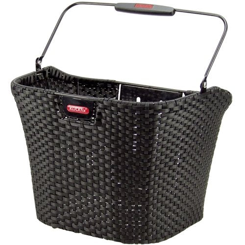 Vorderradkorb KLICKFIX STRUCTURA schwarz breit geflochten - DEV Premium Bikeshop