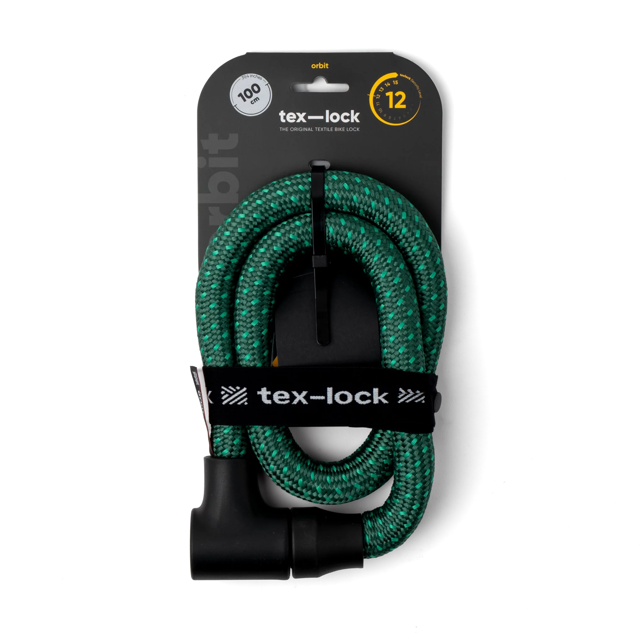 Tex-Lock Orbit Textil-Fahrradschloss 100 cm spring green - Premium Bikeshop