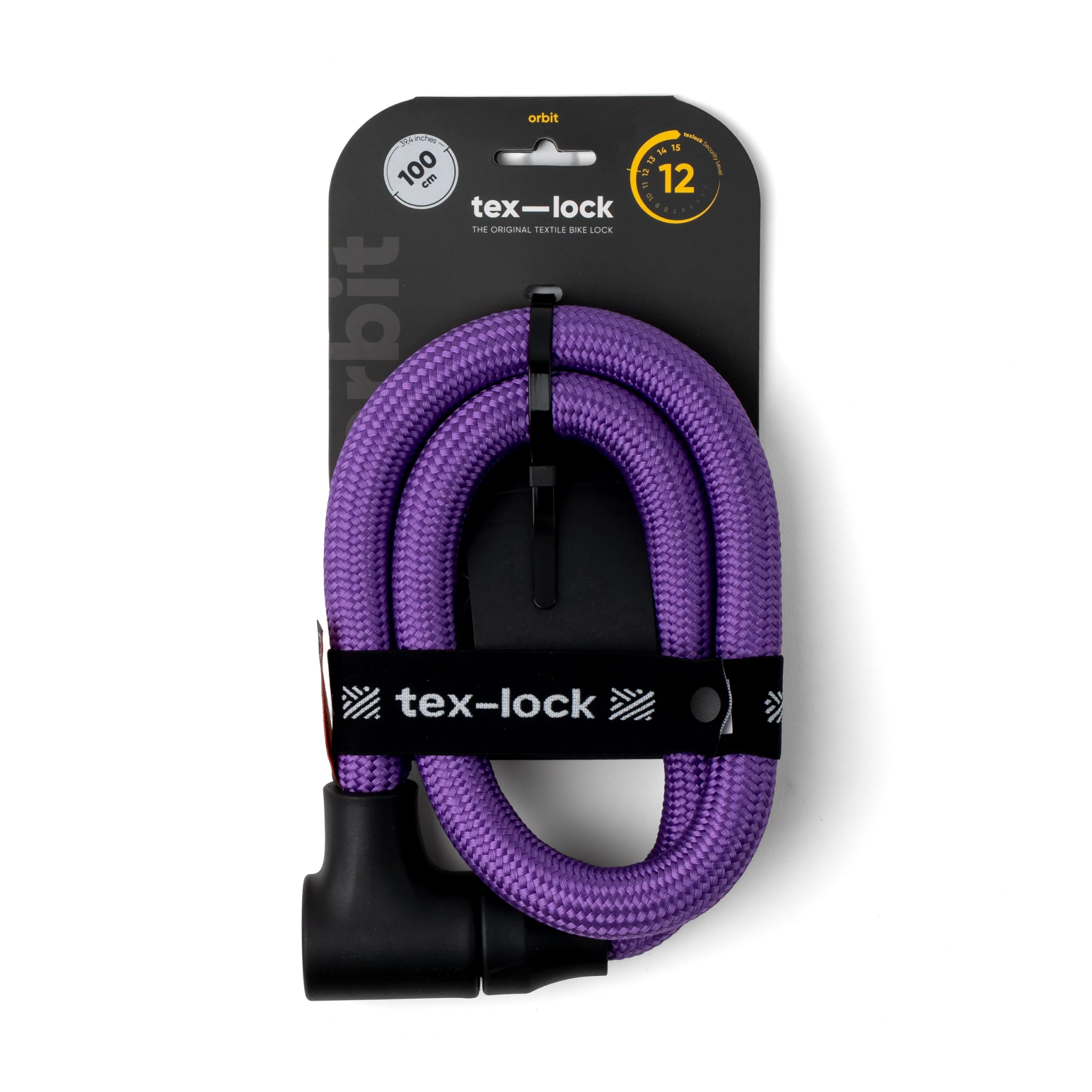 Tex-Lock Orbit Textil-Fahrradschloss 100 cm urban violet - Premium Bikeshop