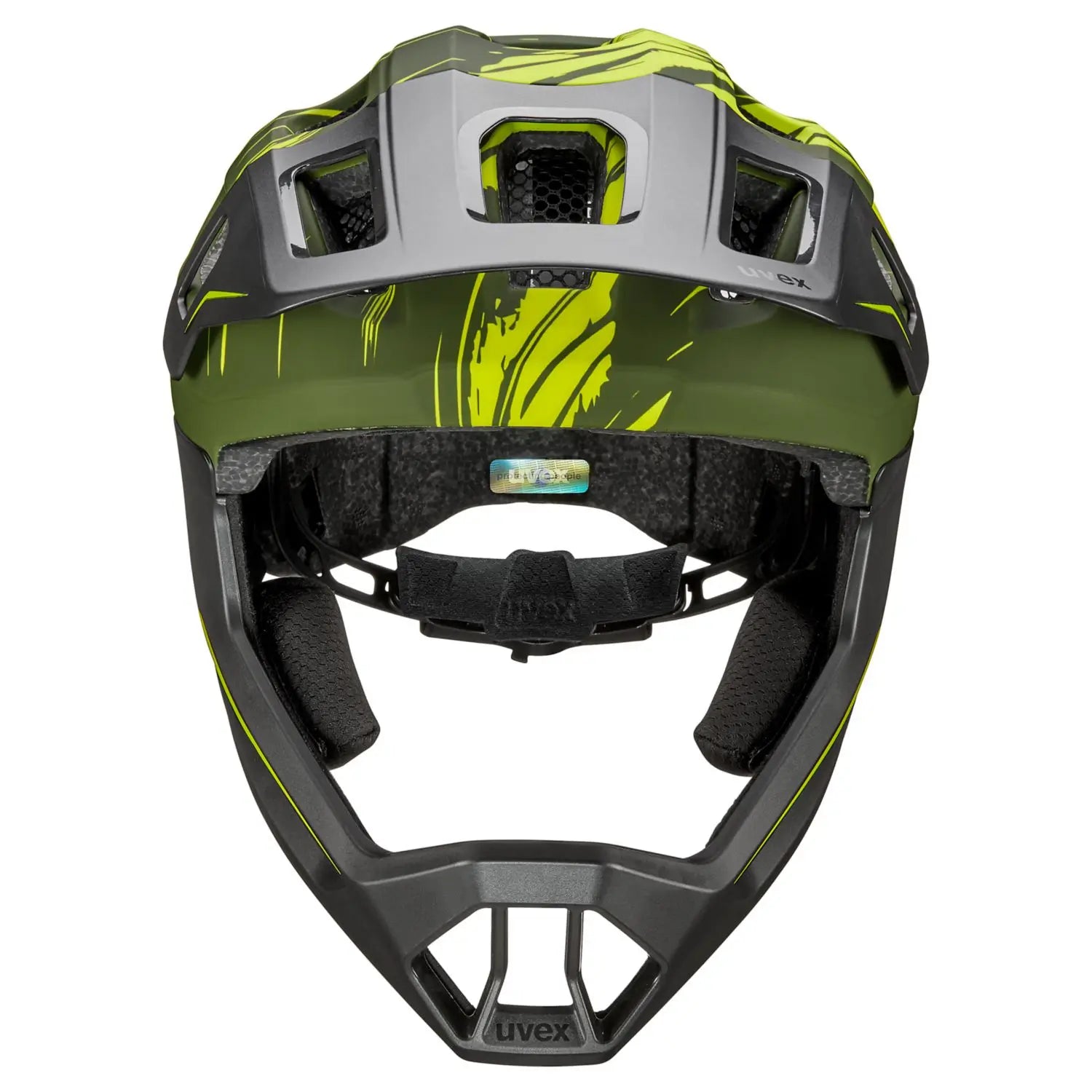 UVEX react jr. fullface Kinderhelm dark olive matt - Premium Bikeshop