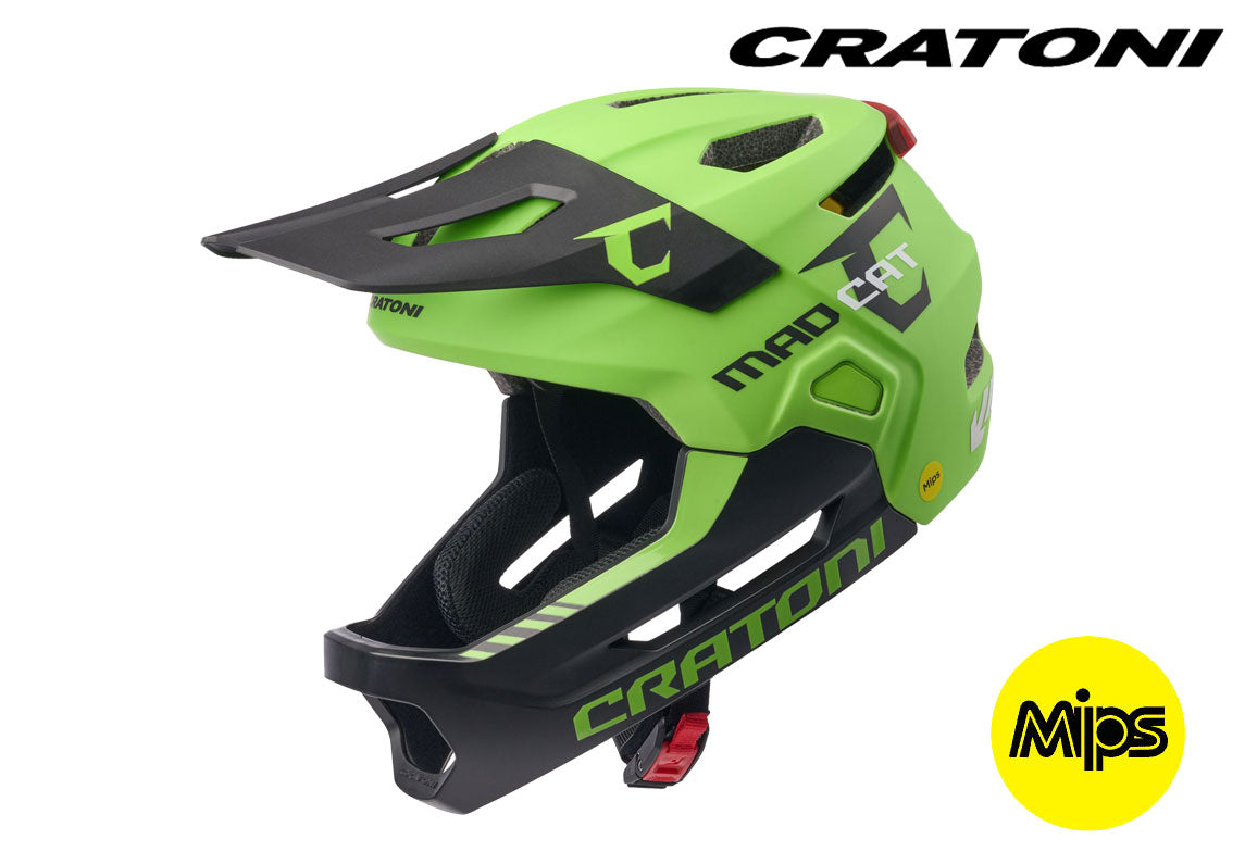 CRATONI MadCat MIPS Fahrradhelm Kinder - lime-black matt