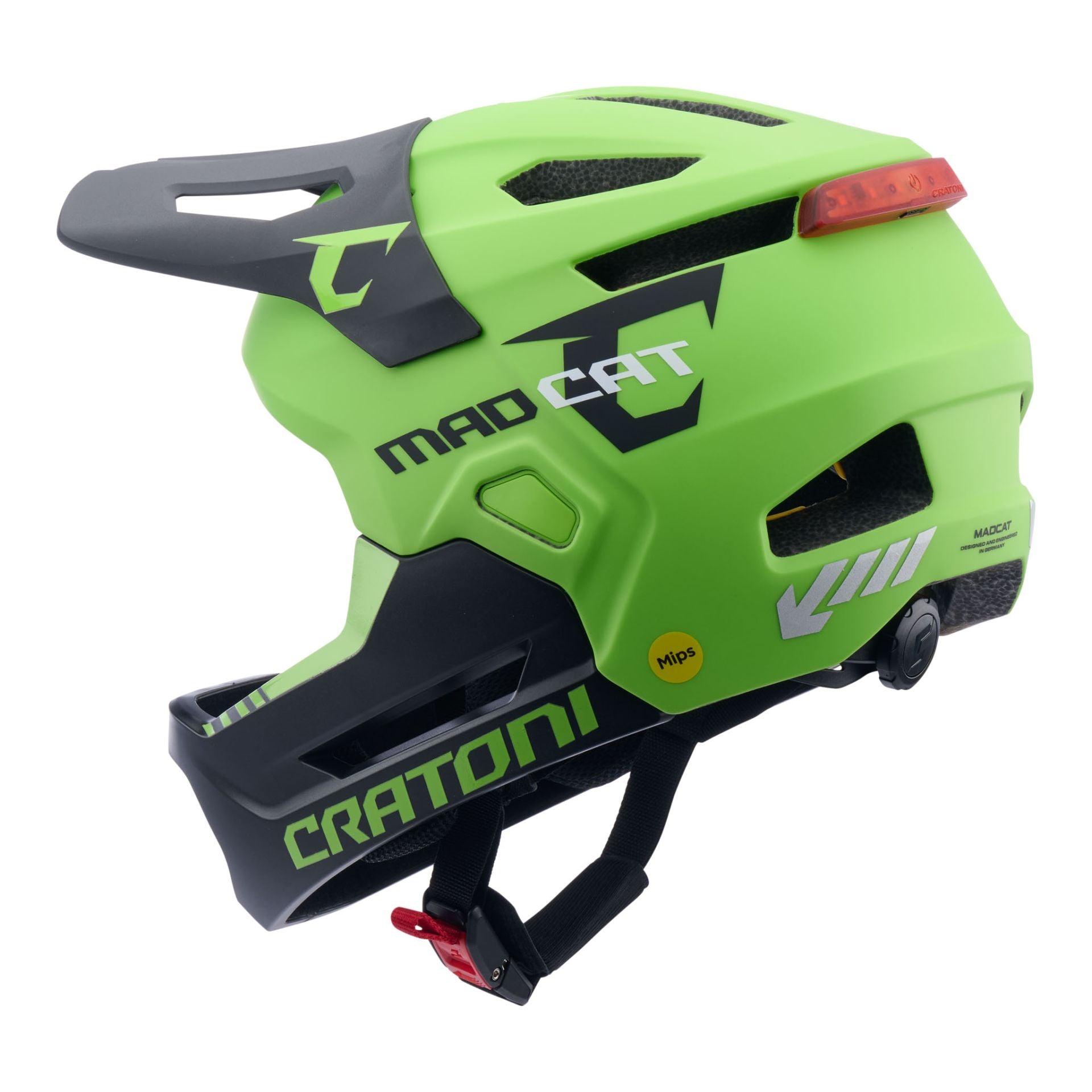 CRATONI MadCat MIPS Fahrradhelm Kinder - lime-black matt