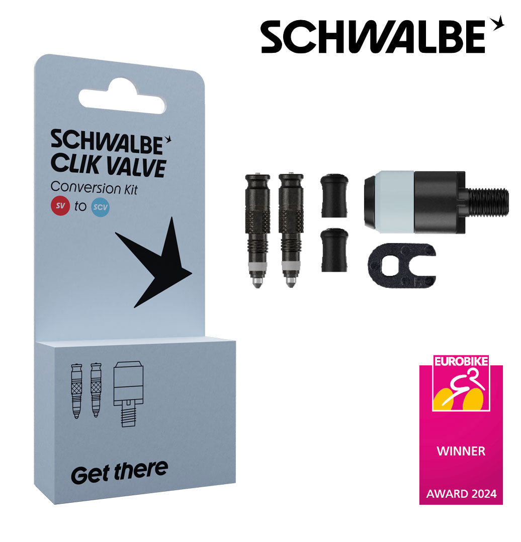 SCHWALBE CLIK VALVE Ventil-Nachrüstset incl.Pumpkopf-Adapter