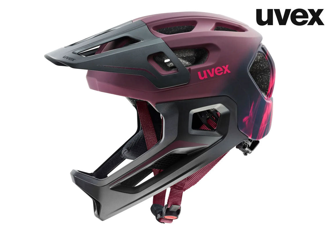 UVEX react jr. fullface Kinderhelm cranberry matt - Premium Bikeshop