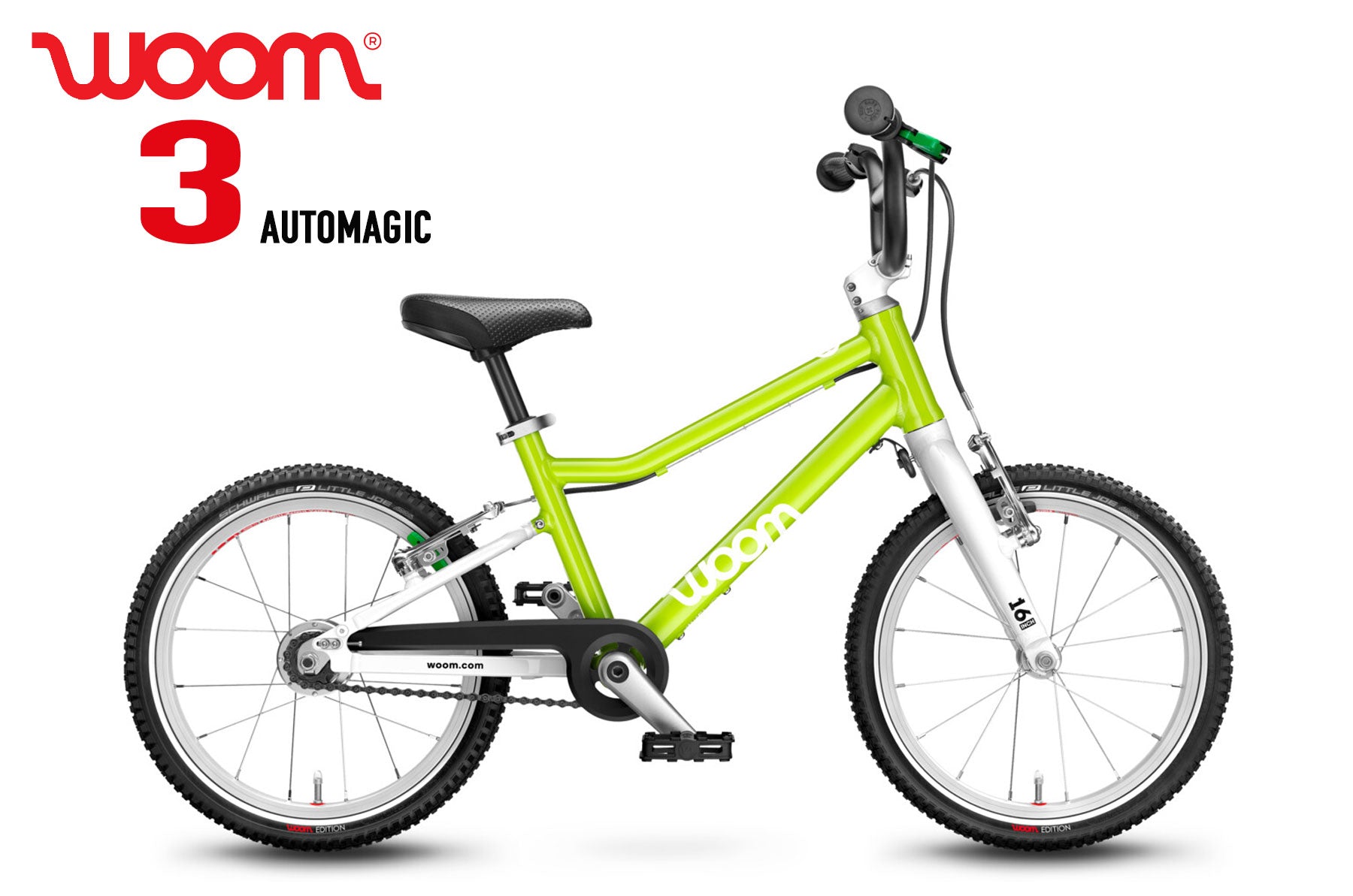 WOOM 3 Original 16" Automagic lizard lime - Premium Bikeshop