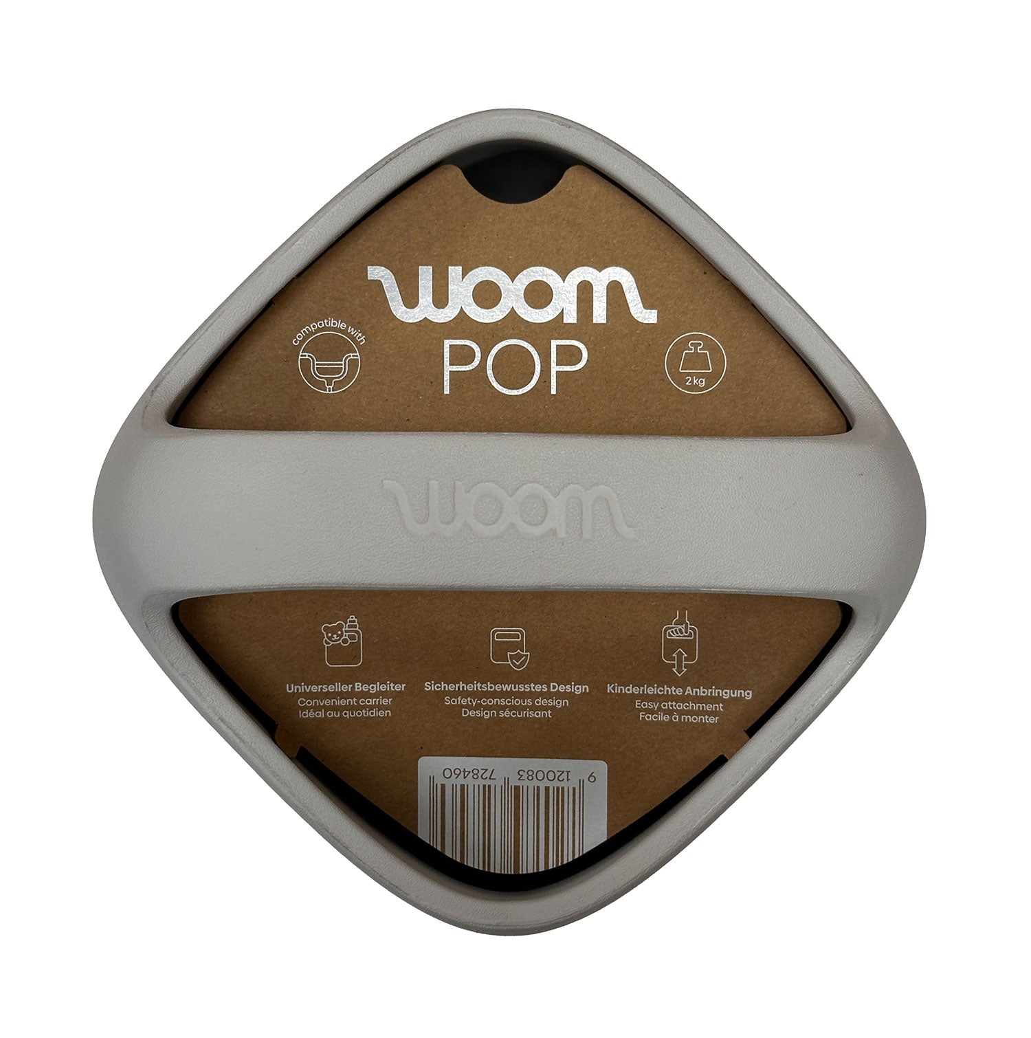 WOOM POP Kinderfahrradkorb pebble grey