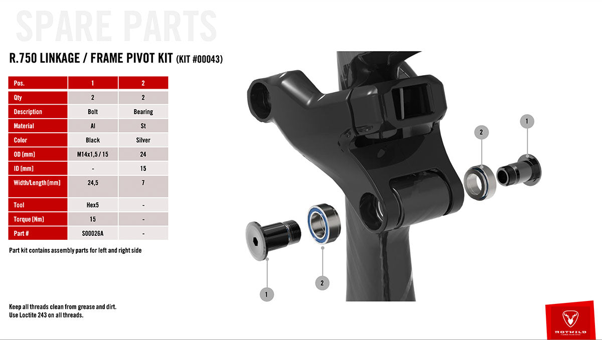 Rotwild R.750 Linkage/ Rahmen Lagerkit - Premium Bikeshop