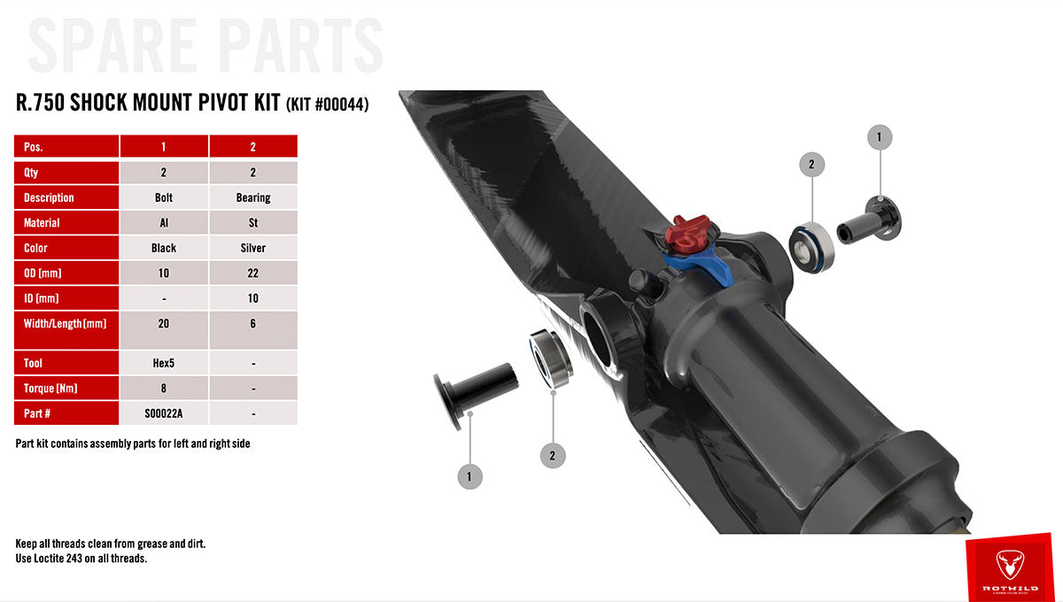 Rotwild R.750 Dämpferaufnahme Lagerkit - Premium Bikeshop