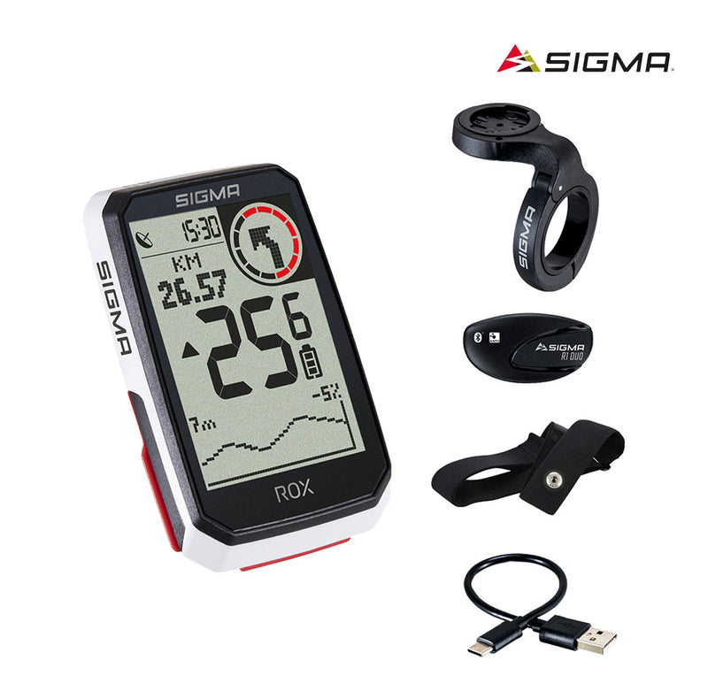 SIGMA ROX 4.0 GPS white HR Set - Premium Bikeshop