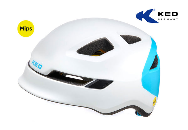 KED POP Kinderhelm white blue - Premium Bikeshop