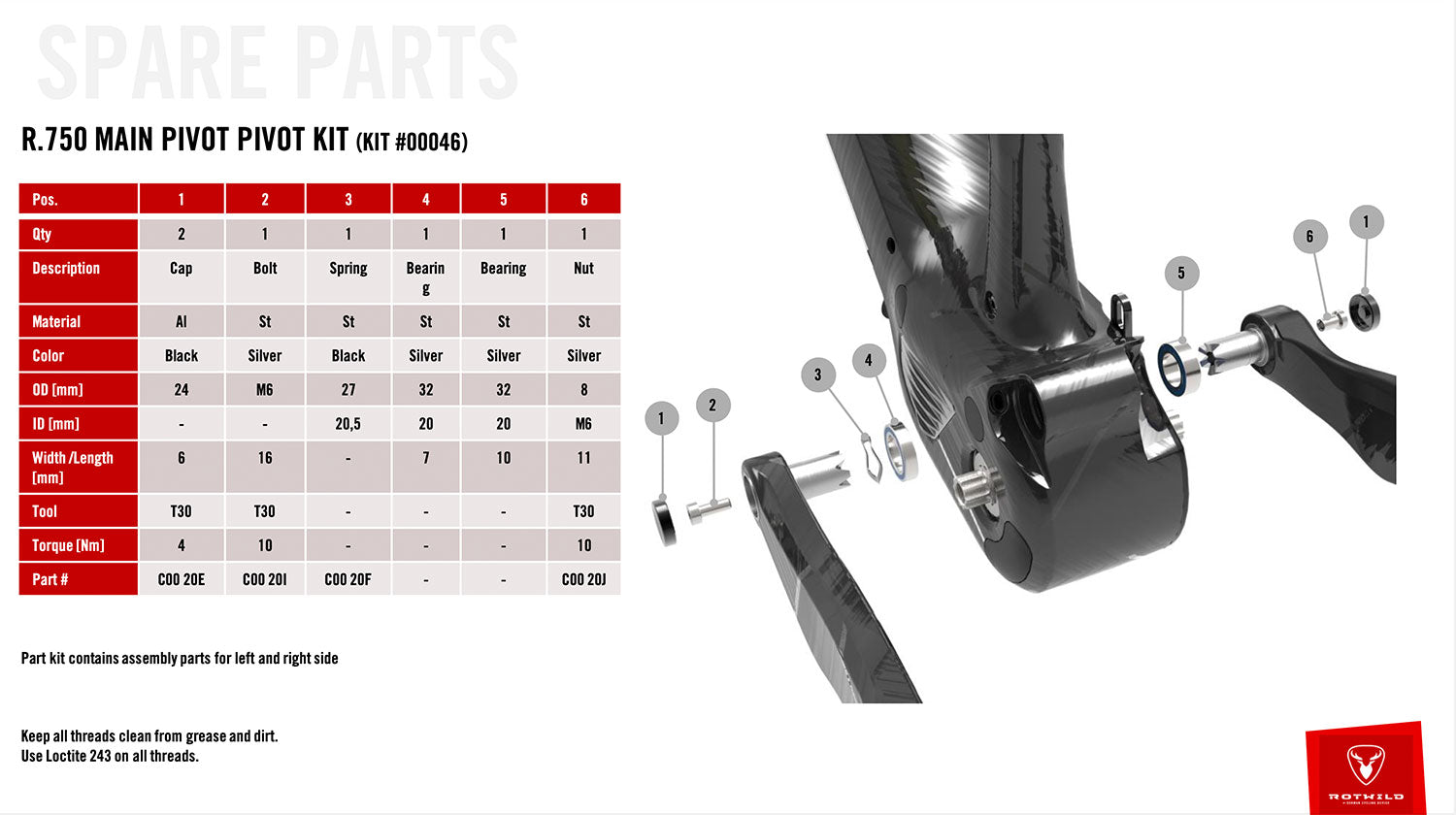 Rotwild R.750 Hauptlager Kit - Premium Bikeshop