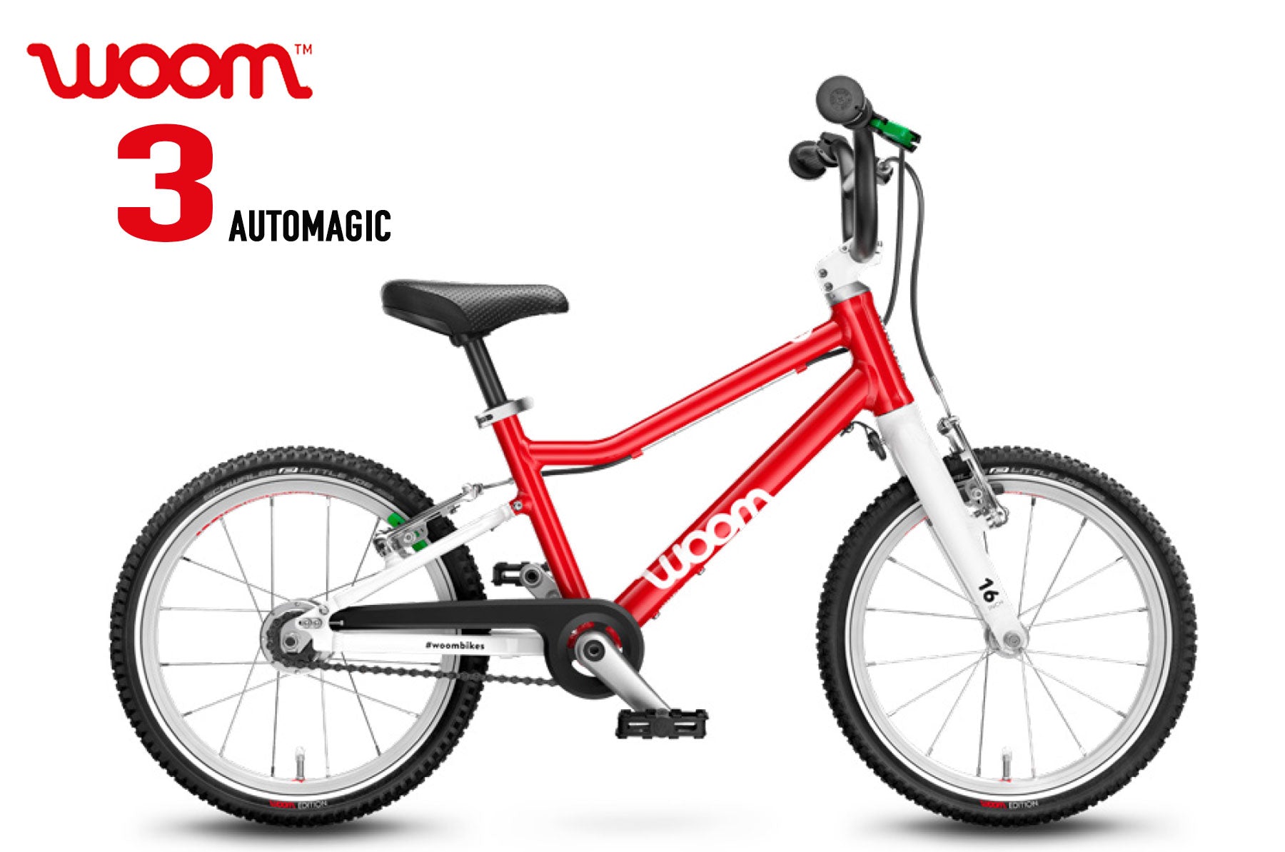 WOOM 3 16" Automagic rot - Premium Bikeshop