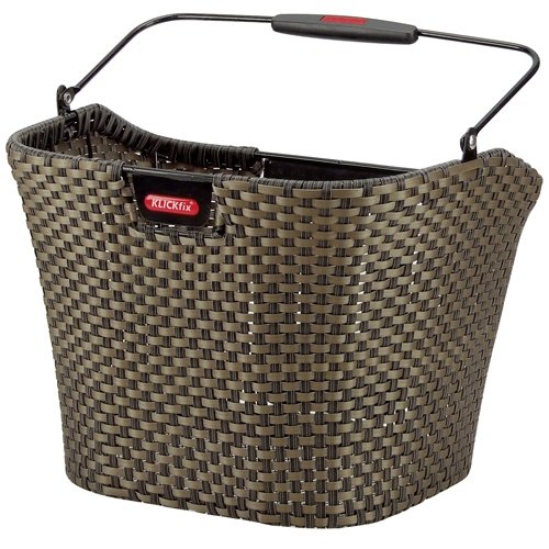 Vorderradkorb KLICKFIX STRUCTURA bronze breit geflochten - DEV Premium Bikeshop