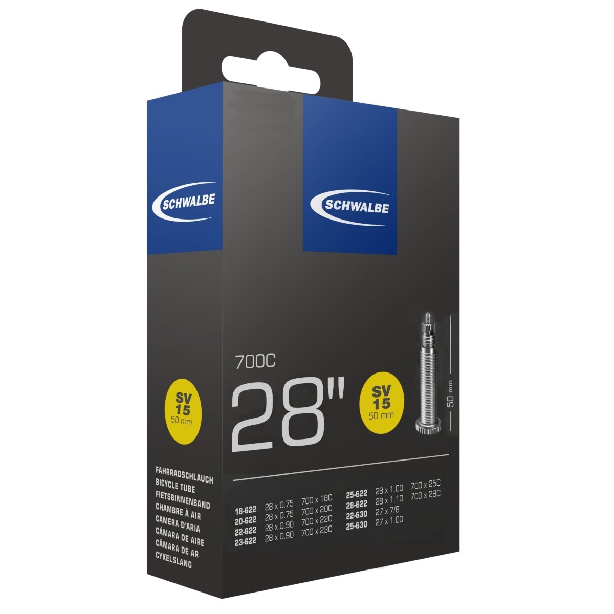 Schwalbe Schlauch SV 15 für 28" 700C 50 mm - Premium Bikeshop