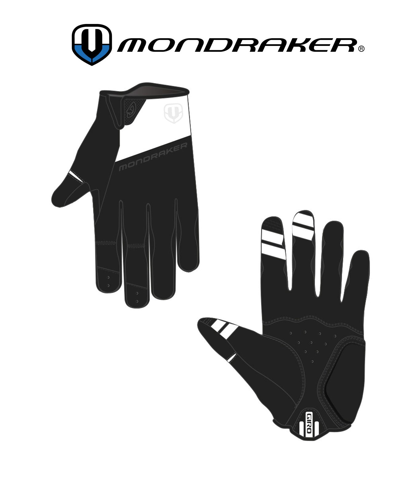 MONDRAKER GLOVES DND BY GIRO BLACK / WHITE - Premium Bikeshop